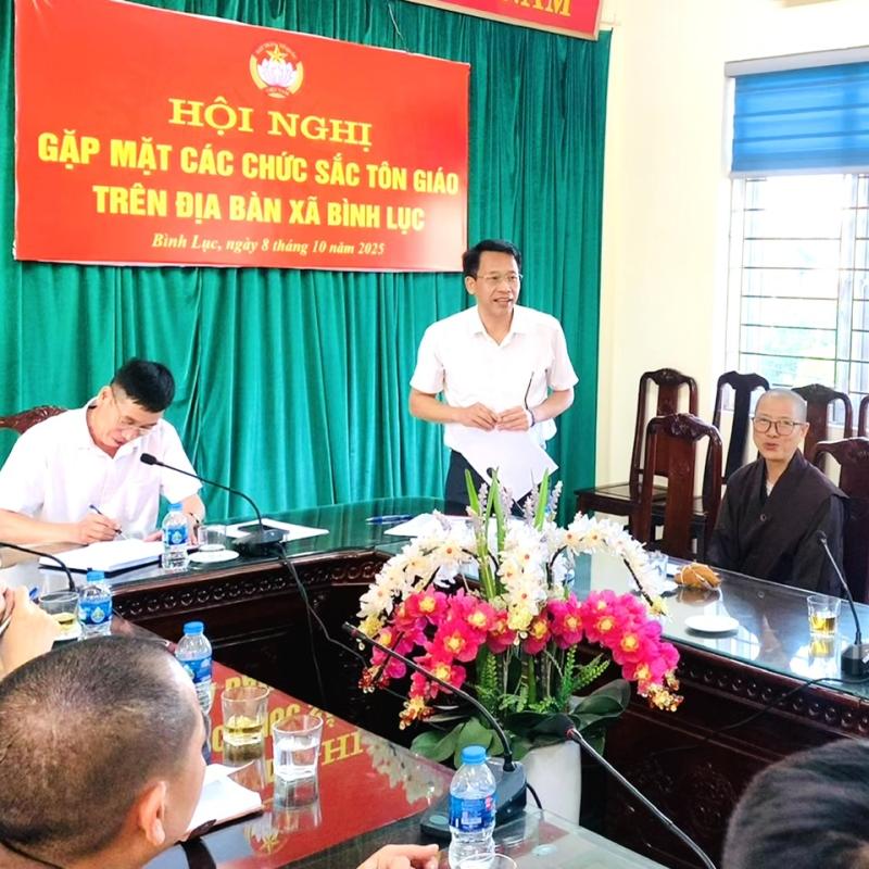 Hội nghị gặp mặt chức sắc tôn giáo trên địa bàn xã Bình Lục: Phát huy sức mạnh khối đại đoàn kết toàn dân