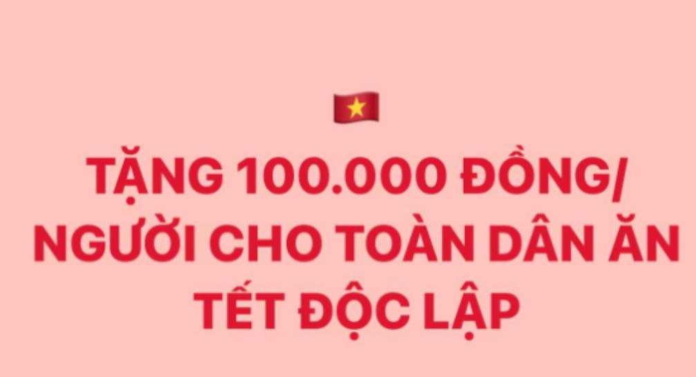 THÔNG BÁO NHẬN TIỀN MẶT QUÀ TẶNG TOÀN DÂN DỊP 80 NĂM QUỐC KHÁNH 2/9