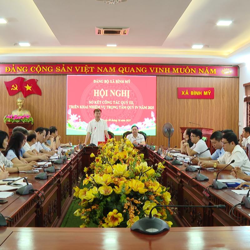 Đảng bộ xã Bình Mỹ sơ kết công tác quý III
