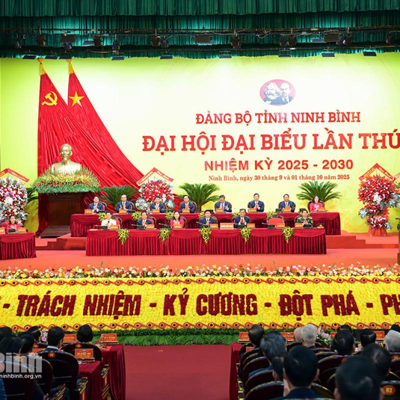 Khai mạc trọng thể Đại hội đại biểu Đảng bộ tỉnh Ninh Bình lần thứ I, nhiệm kỳ 2025-2030