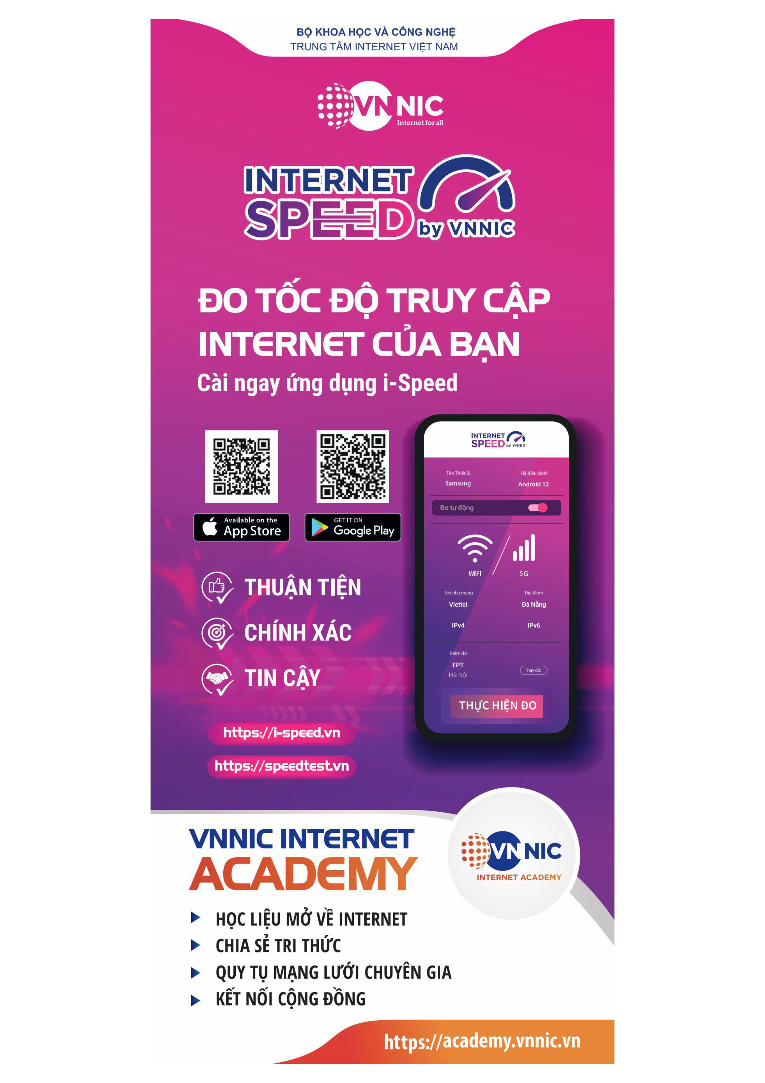Ứng dụng i-Speed đo tốc độ Internet