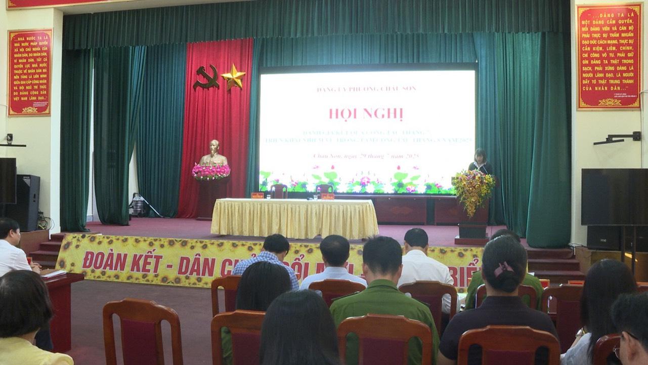 Đảng ủy phường Châu Sơn tổ chức hội nghị đánh giá kết quả công tác tháng 7, triển khai nhiệm vụ trọng tâm công tác tháng 8 năm 2025