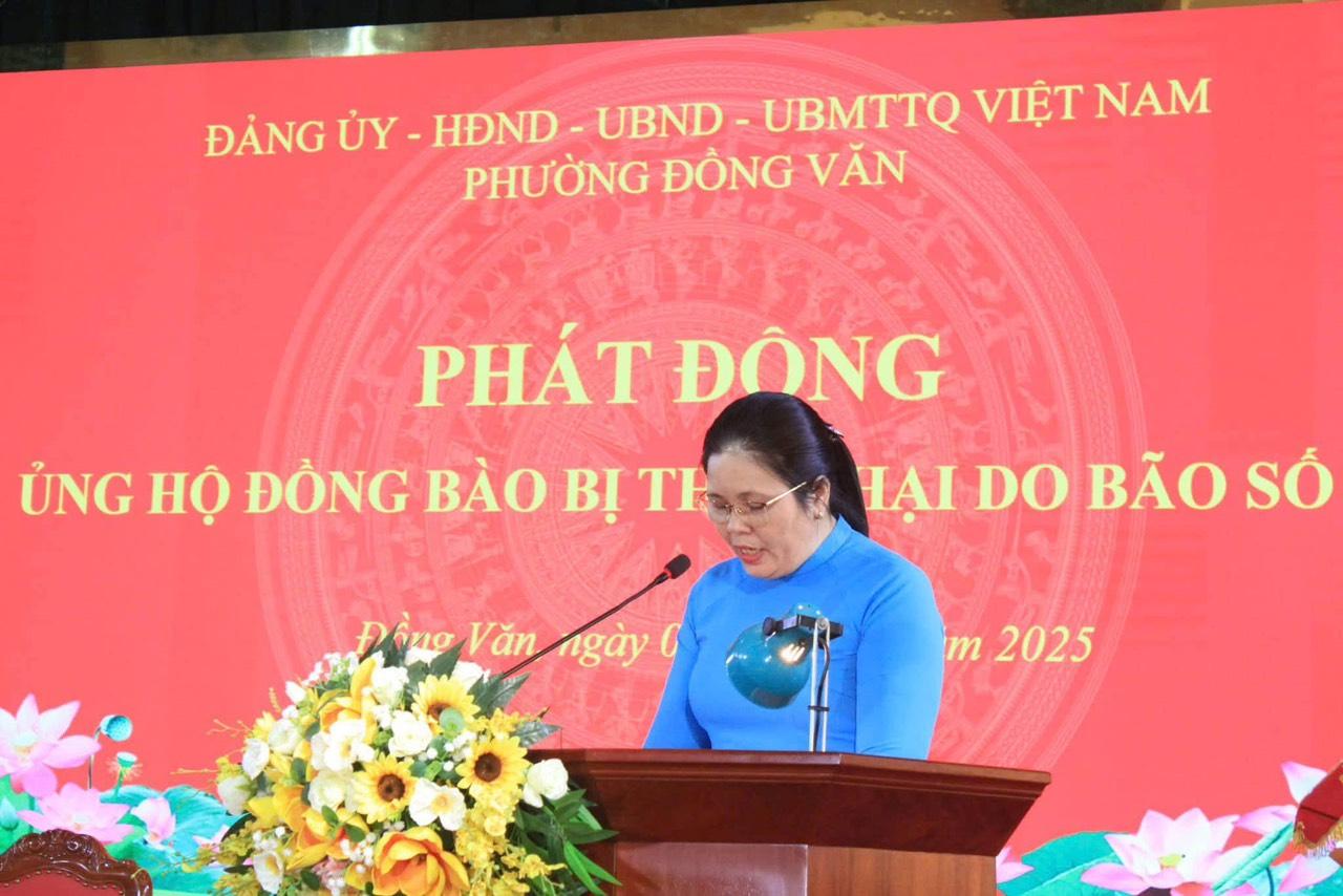 ĐẢNG ỦY - HĐND - UBND - UB MTTQ VN PHƯỜNG ĐỒNG VĂN TỔ CHỨC PHÁT ĐỘNG ỦNG HỘ ĐỒNG BÀO BỊ THIỆT HẠI DO BÃO SỐ 10 GÂY RA
