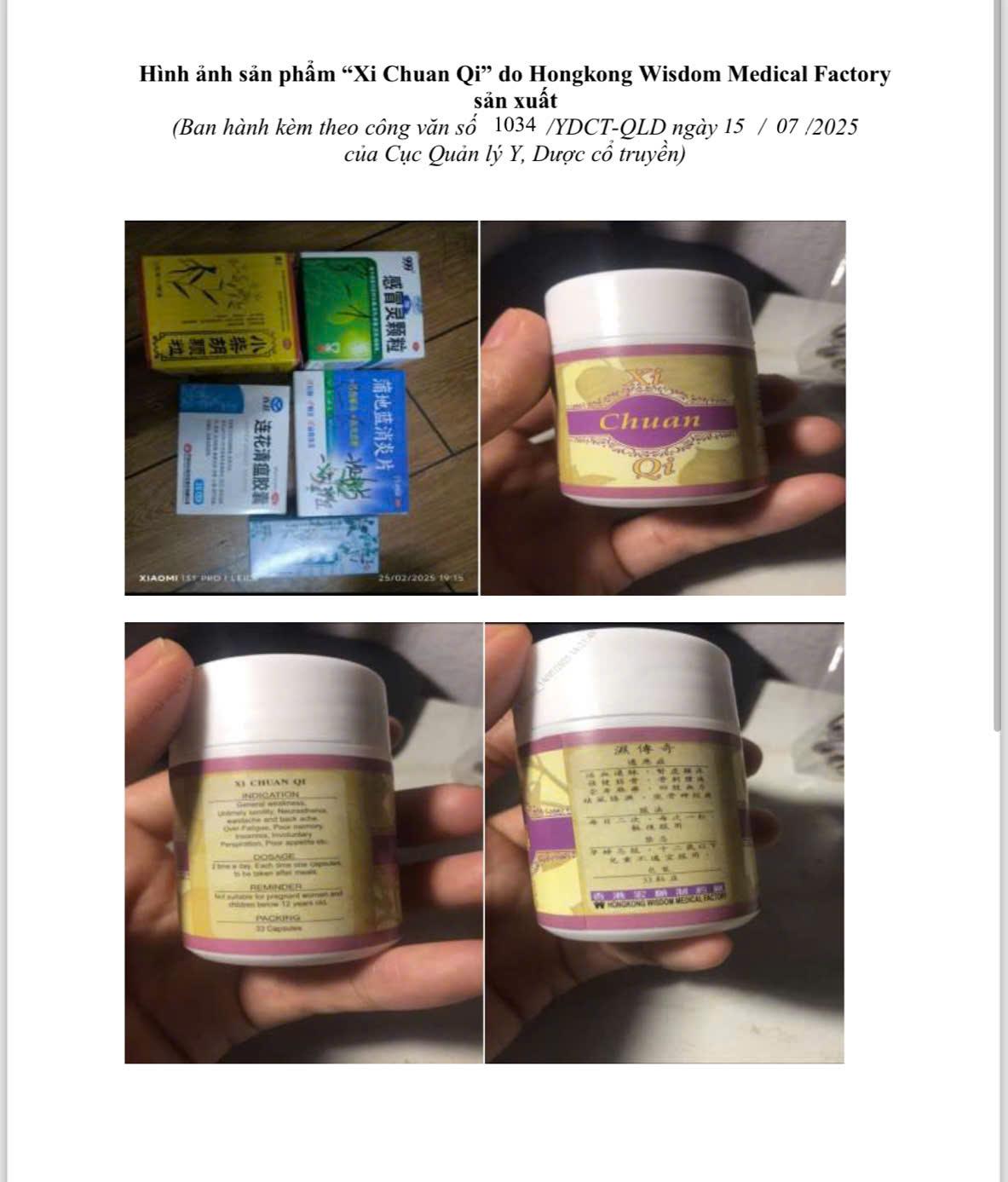 Không buôn bán, sử dụng sản phẩm “Xi Chuan Qi” do Hongkong Wisdom Medical Factory sản xuất