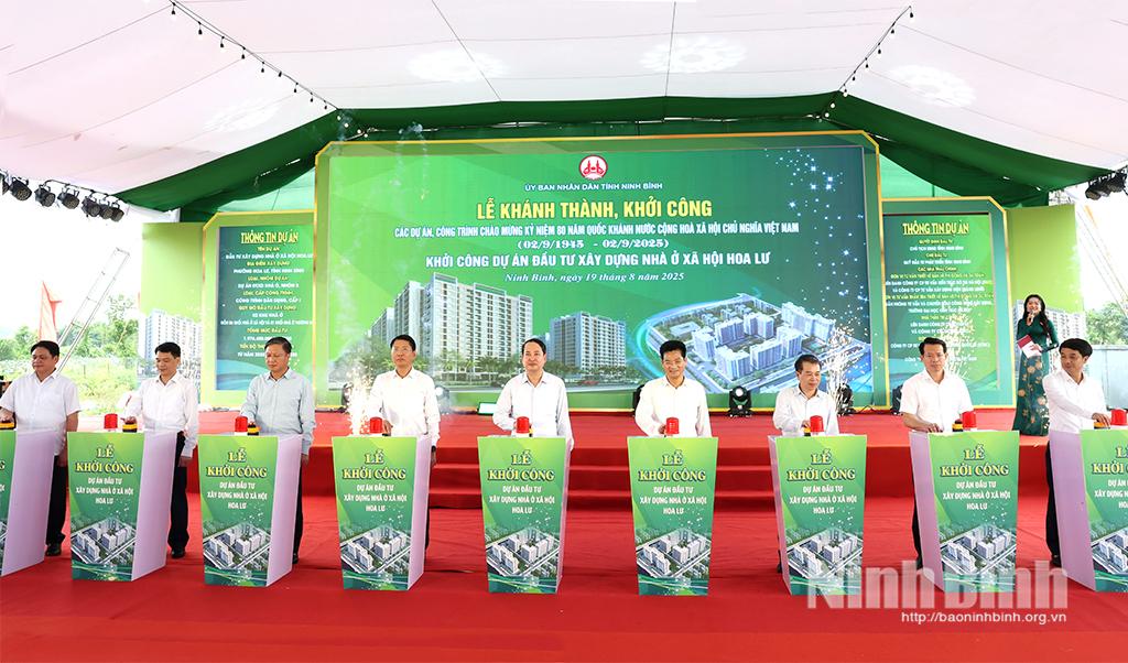 Ninh Bình tổ chức Lễ khánh thành, khởi công 4 dự án, công trình chào mừng 80 năm Cách mạng Tháng Tám và Quốc khánh 2/9