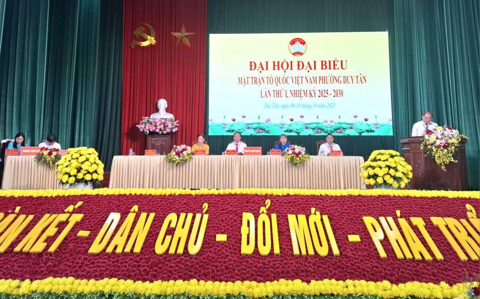 Ủy ban Mặt trận Tổ quốc Việt Nam phường Duy Tân tổ chức Phiên thứ Nhất, Đại hội đại biểu lần thứ I, nhiệm kỳ 2025 - 2030