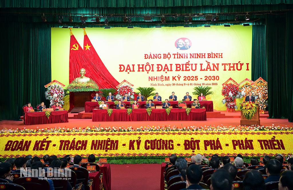Khai mạc trọng thể Đại hội đại biểu Đảng bộ tỉnh Ninh Bình lần thứ I, nhiệm kỳ 2025-2030