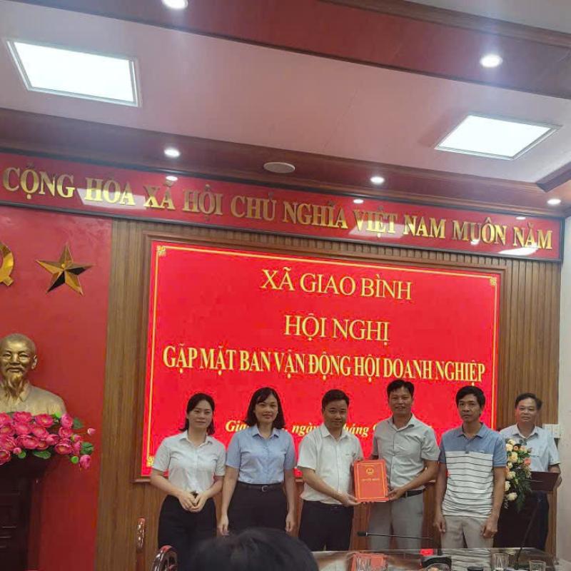Xã Giao Bình tổ chức Hội nghị gặp mặt Ban vận động Hội Doanh nghiệp.
