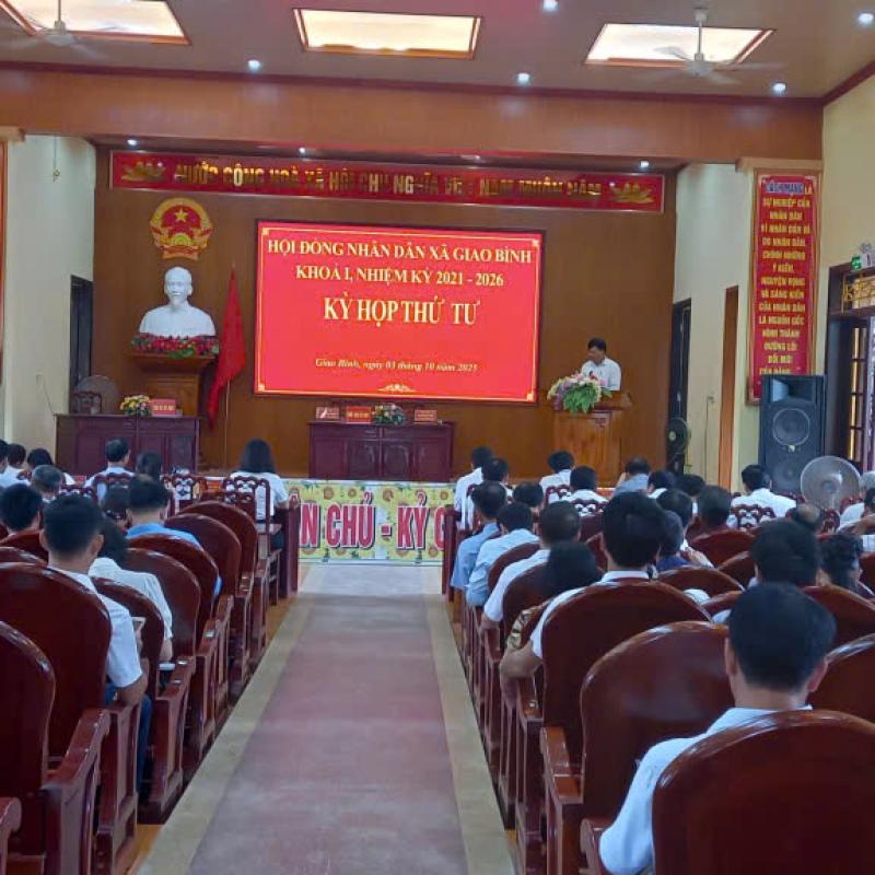 Hội đồng nhân dân xã Giao Bình khóa I, nhiệm kỳ 2021-2026 tổ chức Kỳ họp thứ Tư.