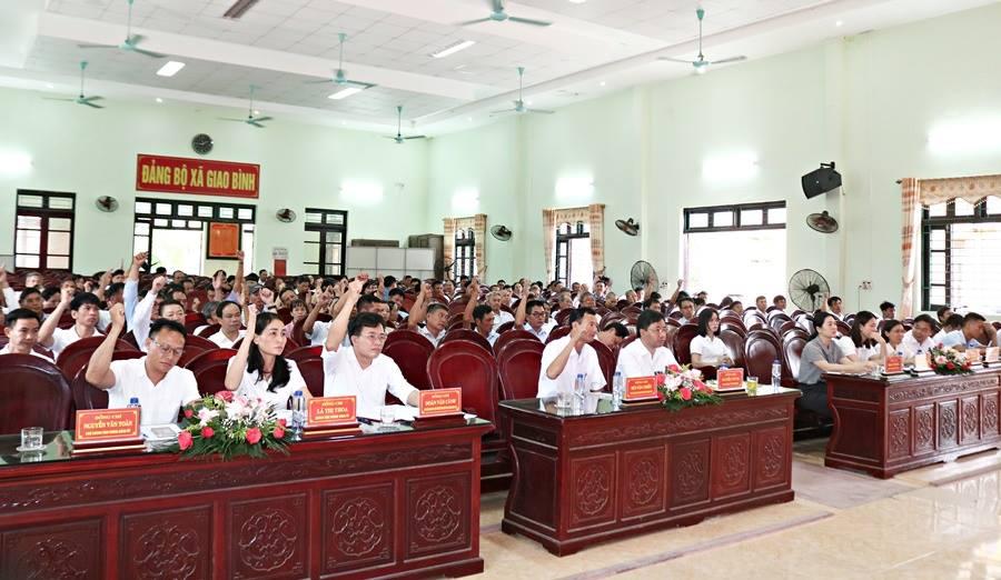 Hội đồng nhân dân xã Giao Bình khóa I tổ chức kỳ họp thứ nhất, nhiệm kỳ 2021-2026 thông qua các Nghị quyết về công tác tổ chức bộ máy, cán bộ
