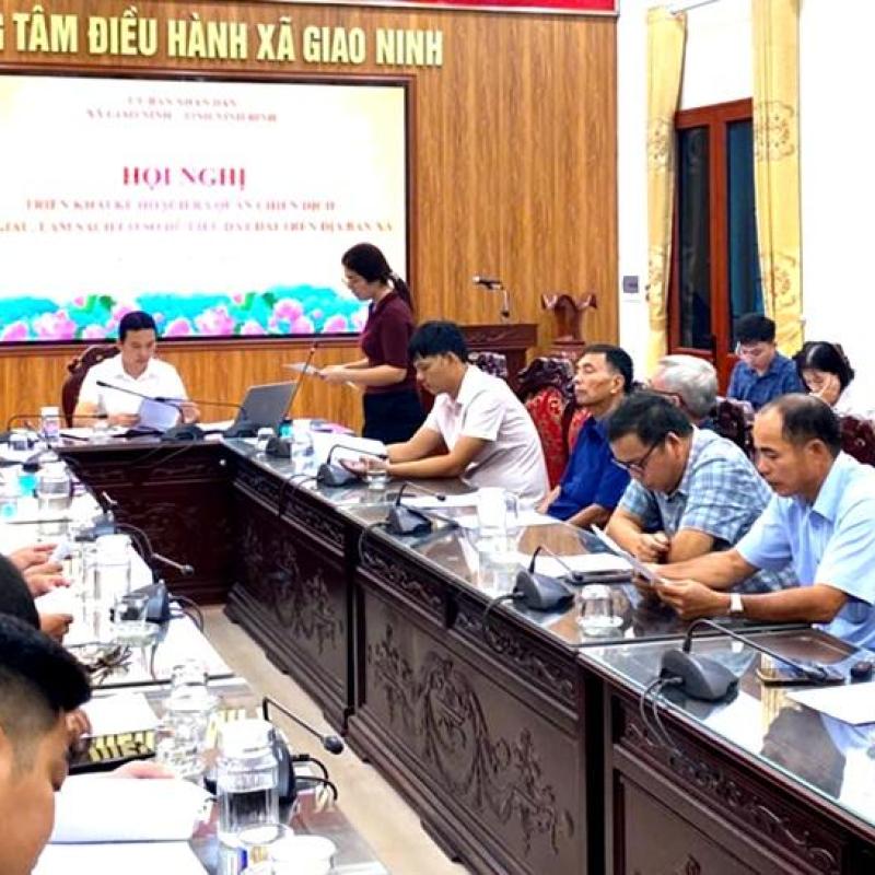 UBND xã Giao Ninh triển khai kế hoạch ra quân chiến dịch 90 ngày làm sạch cơ sở dữ liệu đất đai trên địa bàn