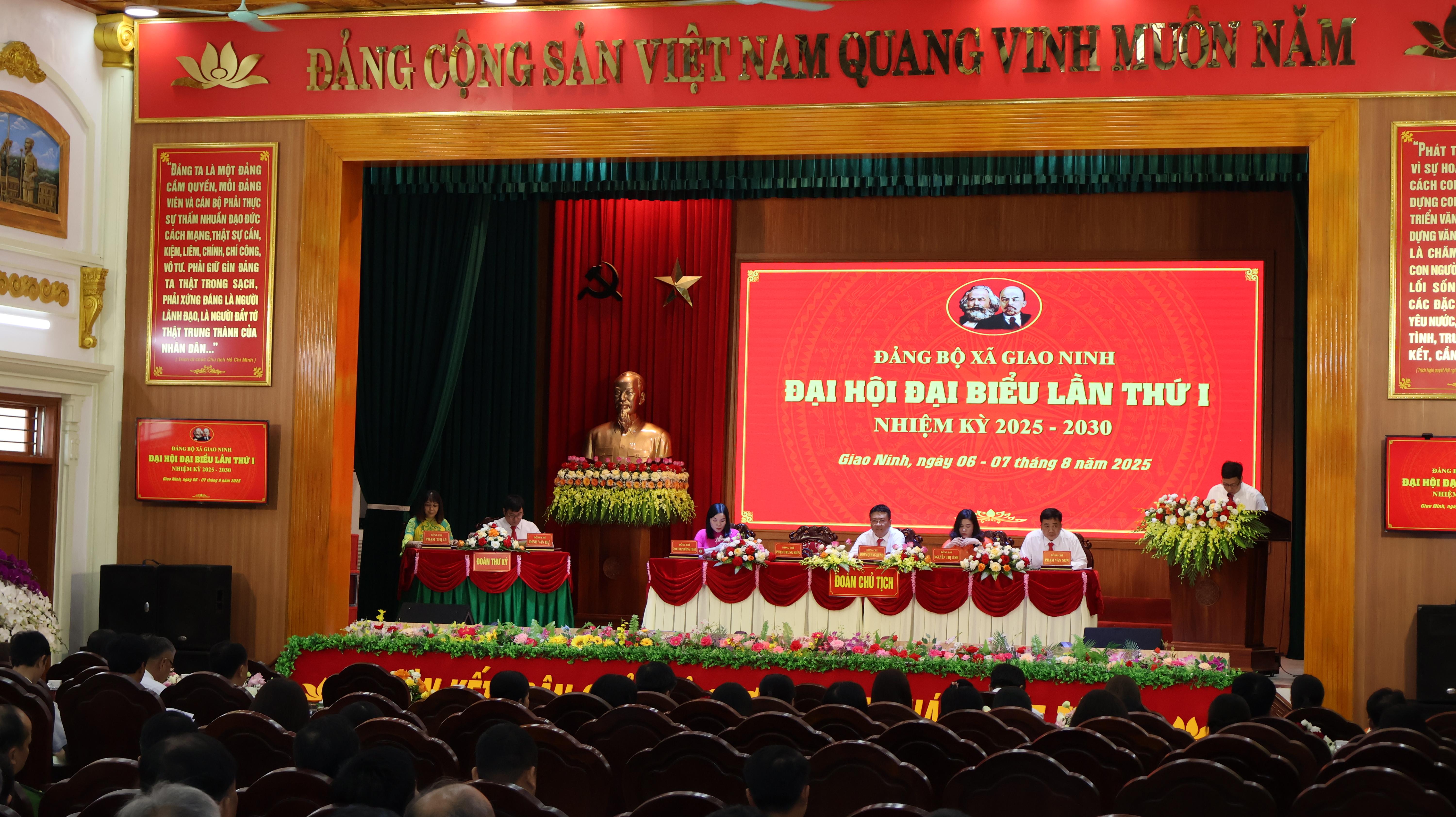 PHIÊN TRÙ BỊ ĐẠI HỘI ĐẠI BIỂU ĐẢNG BỘ XÃ GIAO NINH LẦN THỨ I, NHIỆM KỲ 2025-2030