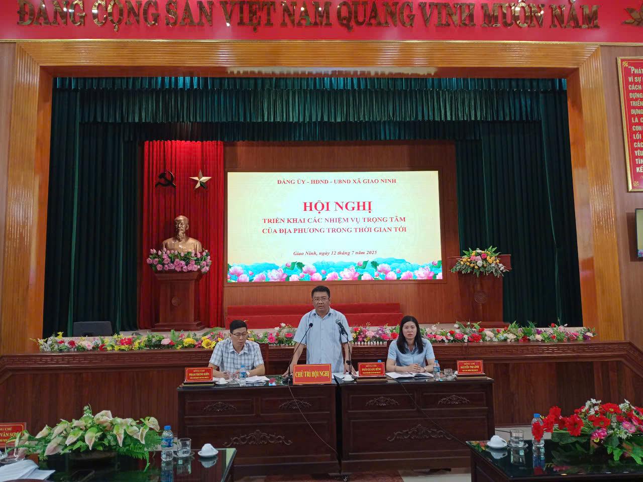 Đảng ủy - HĐND - UBND xã Giao Ninh tổ chức Hội nghị  triển khai các nhiệm vụ trọng tâm của địa phương trong thời gian tới