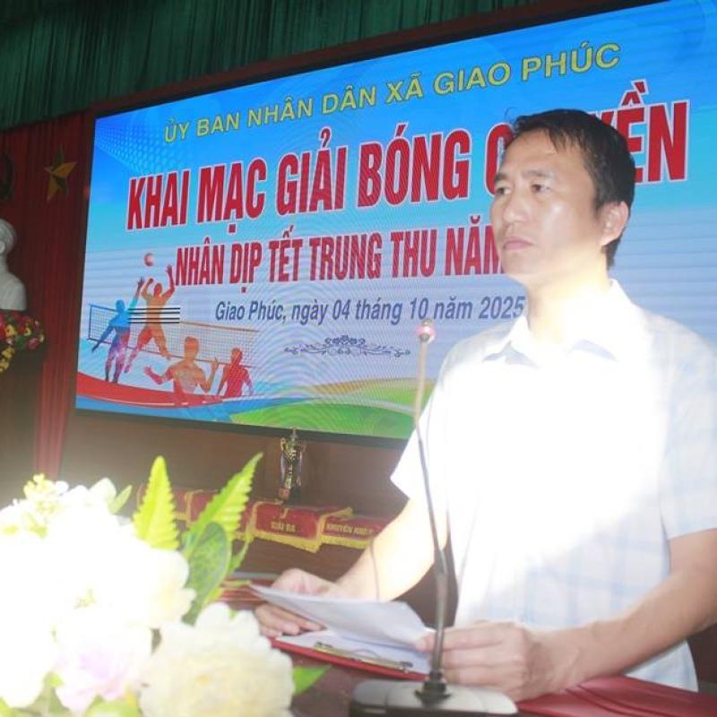Ủy ban nhân dân xã Giao Phúc khai mạc Giải bóng chuyền da nam nhân dịp Tết Trung thu năm 2025