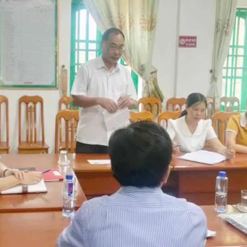 Ủy ban Kiểm tra Đảng ủy xã Giao Phúc công bố Quyết định kiểm tra đối với Chi bộ Trường THCS Giao Hải, Chi bộ Trường Tiểu học Giao Xuân