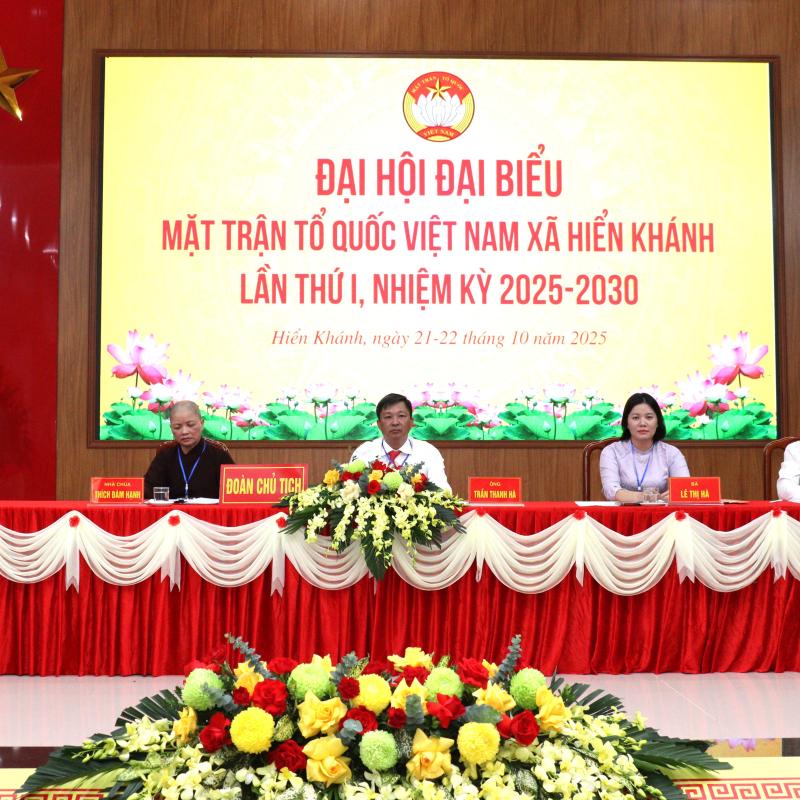 Phiên thứ nhất Đại hội đại biểu Mặt trận tổ quốc Việt Nam xã Hiển Khánh lần thứ I, nhiệm kỳ 2025 - 2030