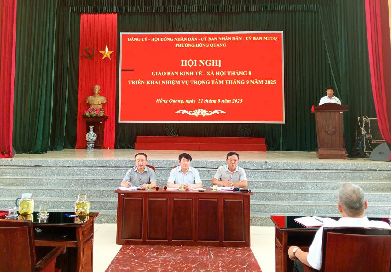 HỘI NGHỊ GIAO BAN ĐÁNH GIÁ KẾT QUẢ TÌNH HÌNH PHÁT TRIỂN KINH TẾ - XÃ HỘI THÁNG 8 VÀ TRIỂN KHAI NHIỆM VỤ TRỌNG TÂM THÁNG 9 NĂM 2025