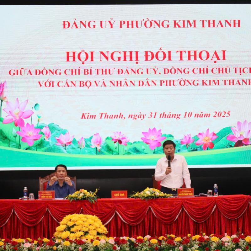ĐẢNG ỦY PHƯỜNG KIM THANH TỔ CHỨC HỘI NGHỊ ĐỐI THOẠI GIỮA BÍ THƯ ĐẢNG ỦY, CHỦ TỊCH UBND PHƯỜNG VỚI NHÂN DÂN NĂM 2025