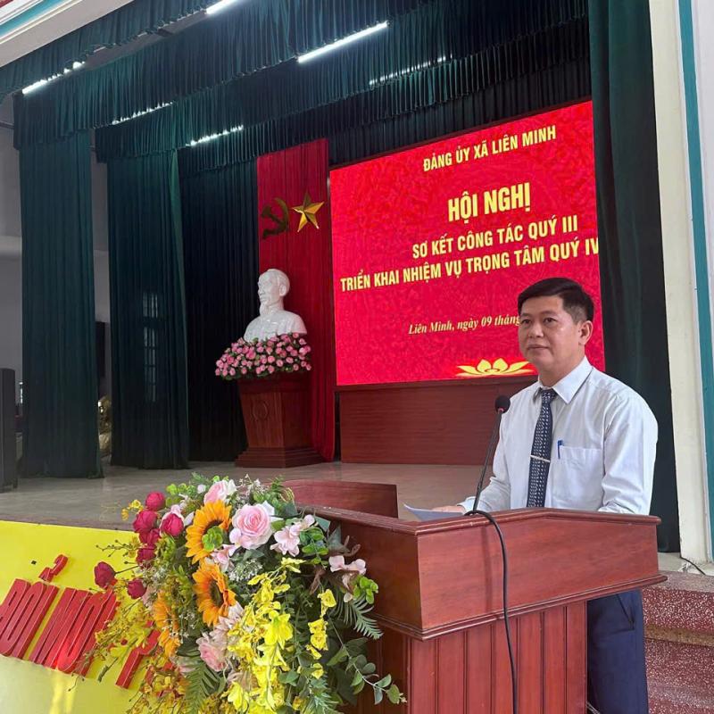 Sáng ngày 9/10 Đảng ủy xã Liên Minh tổ chức Hội nghị sơ kết công tác quý III, triển khai nhiệm vụ trọng tâm quý IV năm 2025