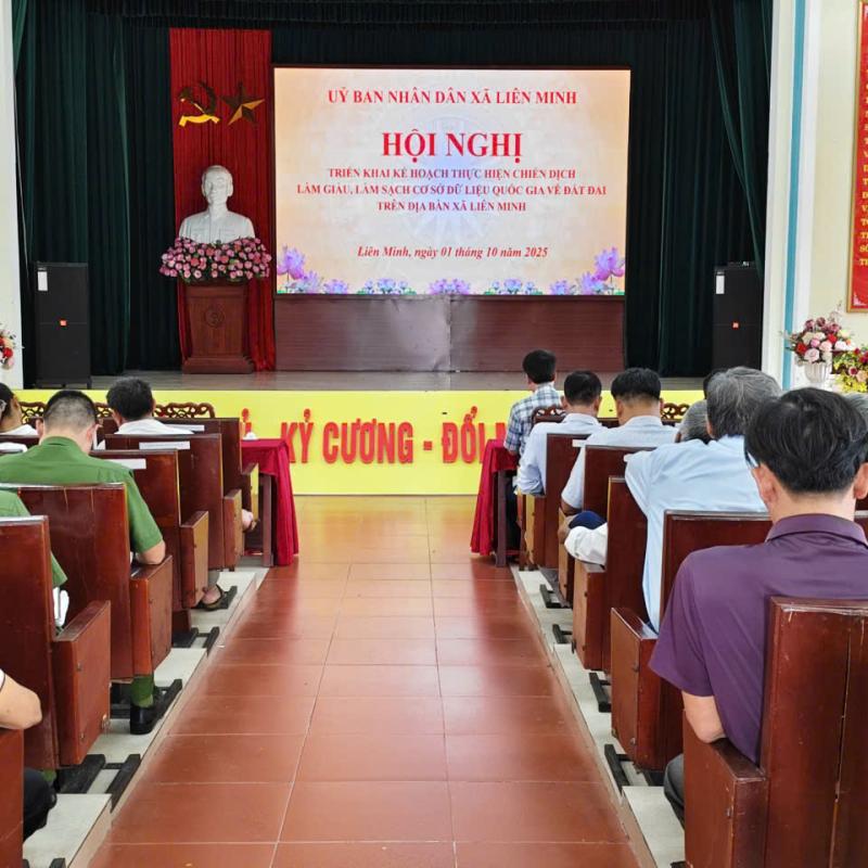 XÃ LIÊN MINH TỔ CHỨC HỘI NGHỊ TRIỂN KHAI KẾ HOẠCH THỰC HIỆN CHIẾN DỊCH “LÀM GIÀU, LÀM SẠCH CƠ SỞ DỮ LIỆU QUỐC GIA VỀ ĐẤT ĐAI”
