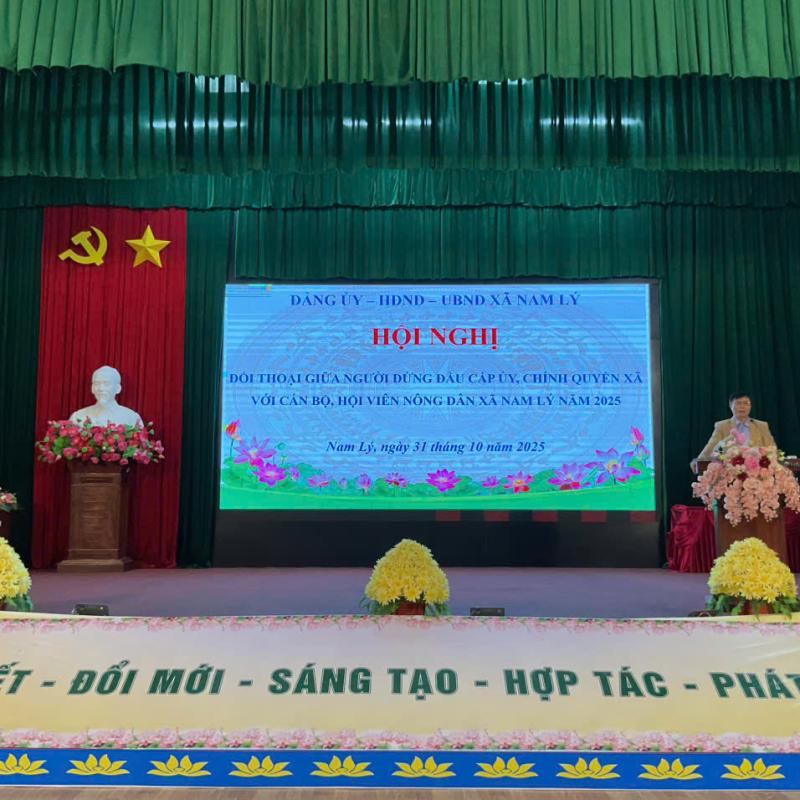 XÃ NAM LÝ TỔ CHỨC HỘI NGHỊ ĐỐI THOẠI GIỮA NGƯỜI ĐỨNG ĐẦU CẤP ỦY, CHÍNH QUYỀN VỚI CÁN BỘ, HỘI VIÊN NÔNG DÂN NĂM 2025