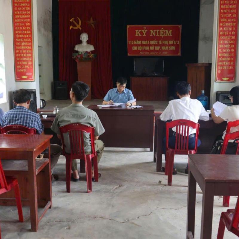 Đảng ủy xã Nghĩa Hưng làm việc với các Chi bộ Tổ dân phố Liễu Đề