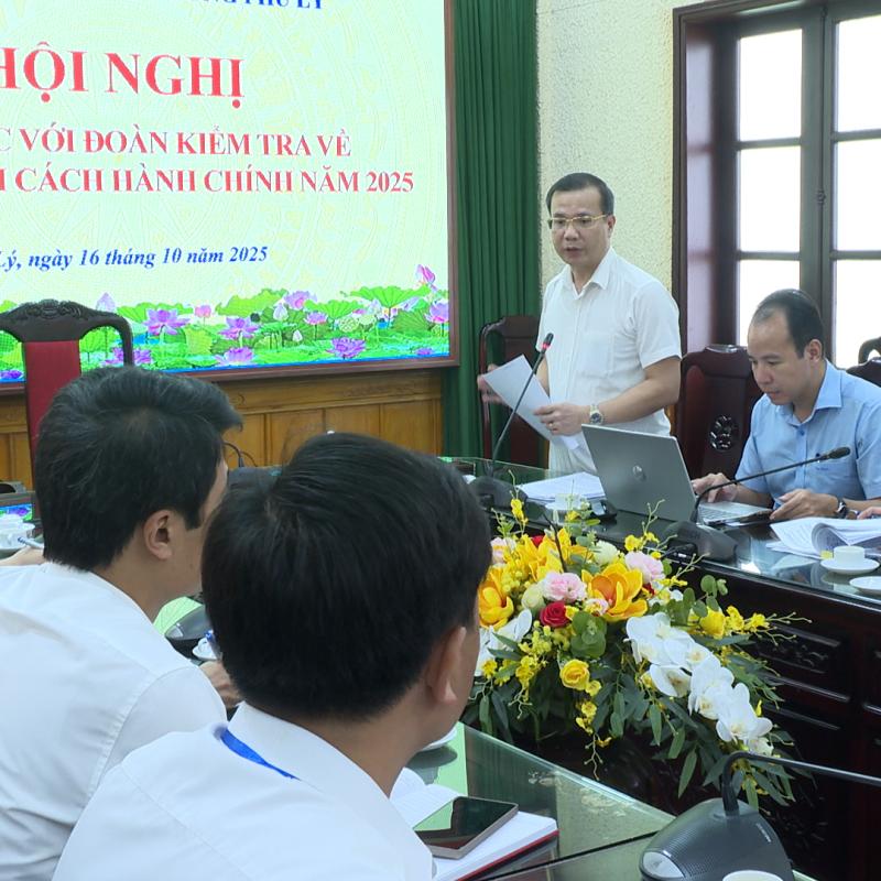 Đoàn kiểm tra liên ngành của tỉnh Ninh Bình kiểm tra công tác cải cách hành chính phường Phủ Lý năm 2025