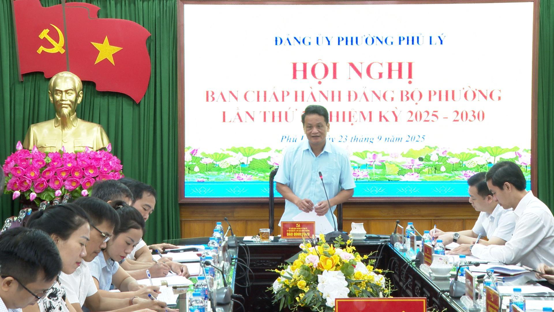 Đảng bộ phường Phủ Lý tổ chức Hội nghị Ban chấp hành Đảng bộ phường lần thứ 5, nhiệm kỳ 2025-2030