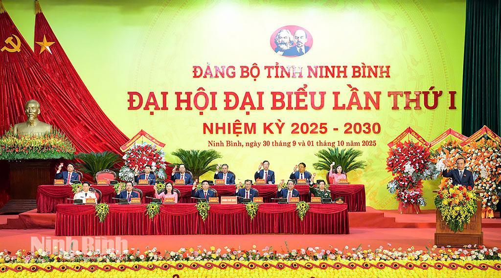 Đại hội đại biểu Đảng bộ tỉnh Ninh Bình lần thứ I, nhiệm kỳ 2025 - 2030 thành công tốt đẹp