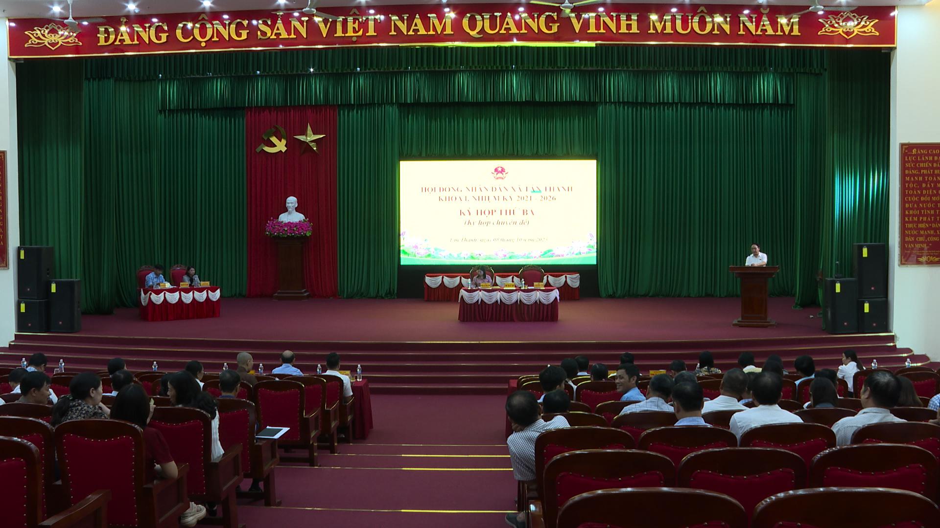 Tân Thanh. Tổ chức kỳ họp thứ Ba (Kỳ họp chuyên đề), HĐND xã khoá I, nhiệm kỳ 2021-2026.