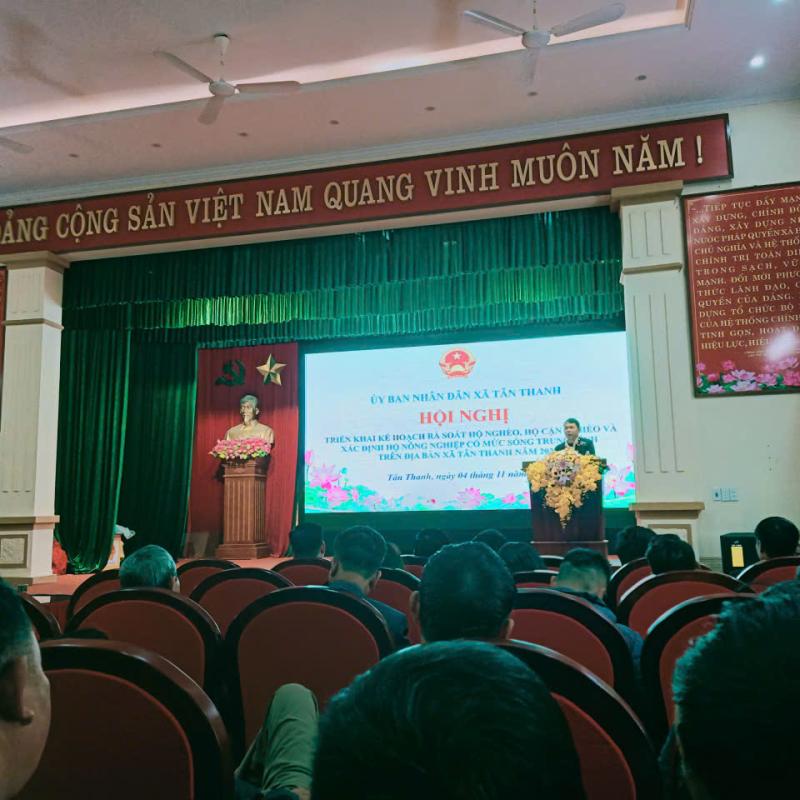 UBND xã Tân Thanh tổ chức Hội nghị triển khai Kế hoạch rà soát hộ nghèo, hộ cận nghèo và xác định hộ làm nông nghiệp có mức sống trung bình năm 2025 trên địa bàn xã