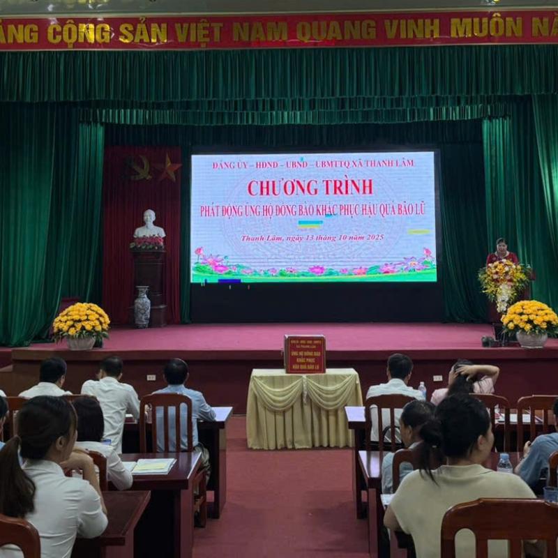 Xã Thanh Lâm: UB MTTQ Việt Nam xã phát động ủng hộ nhân dân khắc phục thiệt hại do thiên tai, lũ lụt gây ra