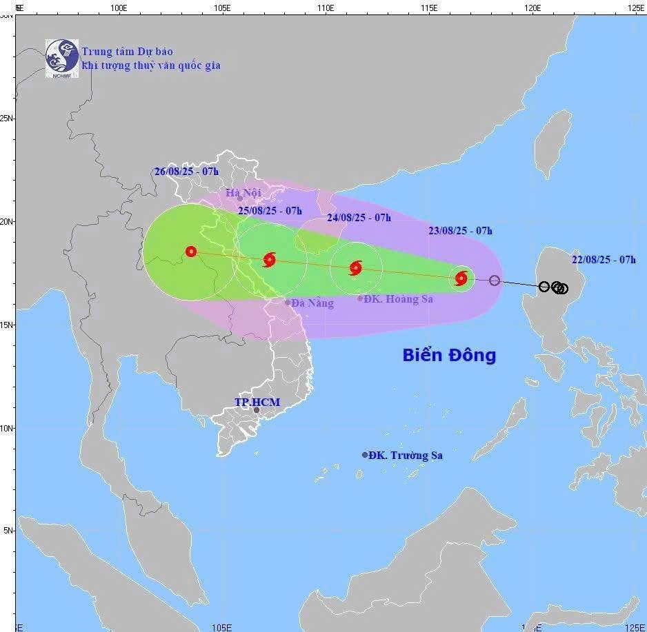 Bản tin bão 7h ngày 24/8/2025