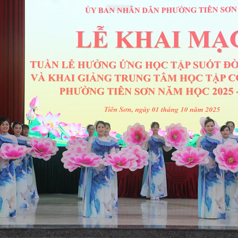 Phường Tiên Sơn tổ chức Lễ khai mạc Tuần lễ hưởng ứng học tập suốt đời năm 2025 và Khai giảng Trung tâm Học tập cộng đồng năm học 2025 - 2026
