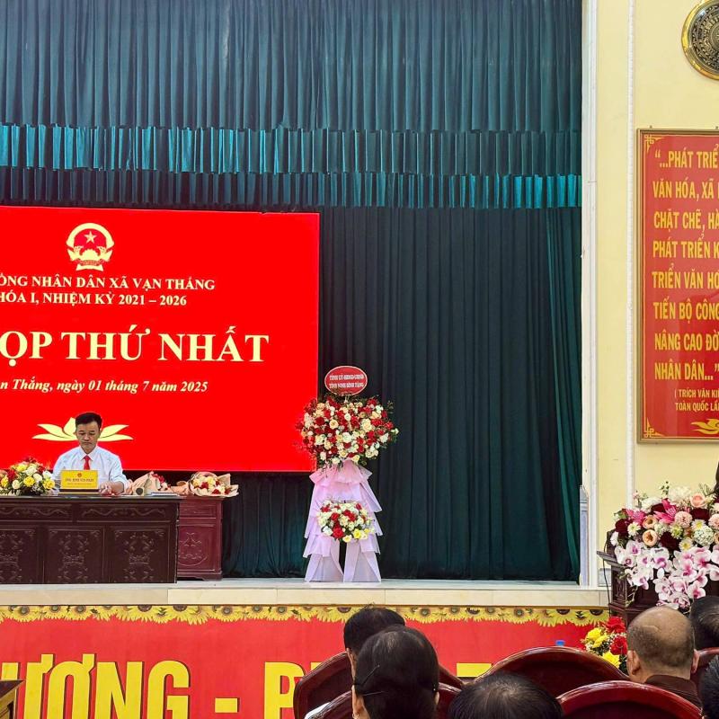HĐND xã Vạn Thắng tổ chức Kỳ họp thứ nhất HĐND xã Vạn Thắng khóa I, nhiệm kỳ 2021-2026