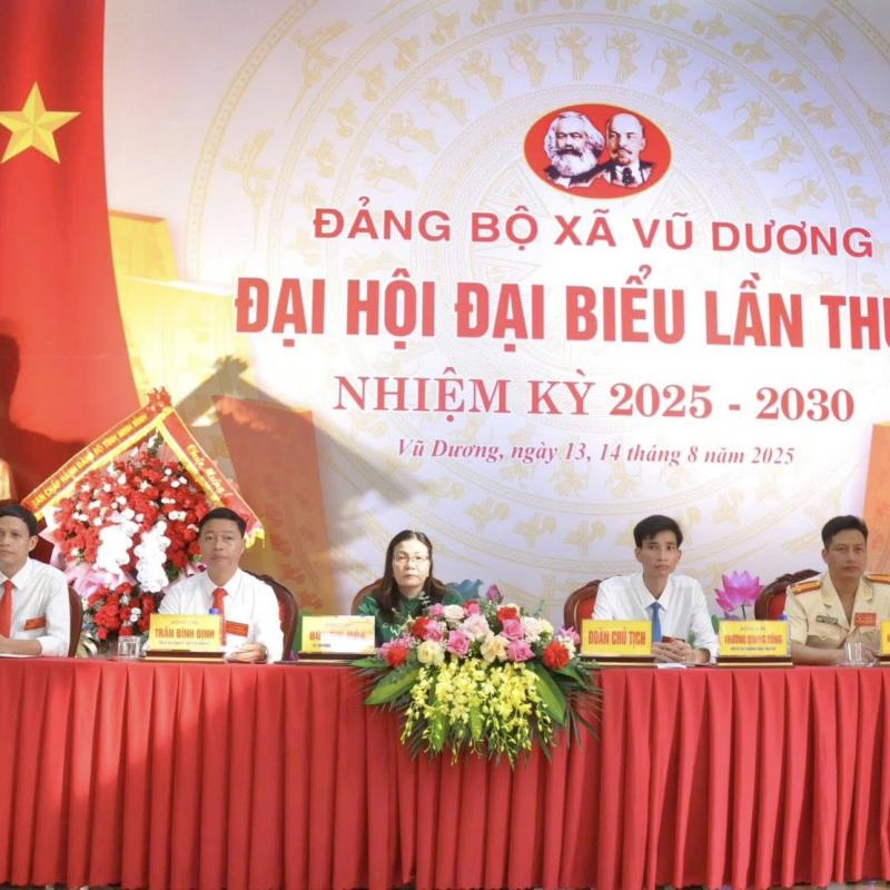 Đại hội đại biểu Đảng bộ xã Vũ Dương lần thứ Nhất, nhiệm kỳ 2025 – 2030 đã diễn ra thành công tốt đẹp