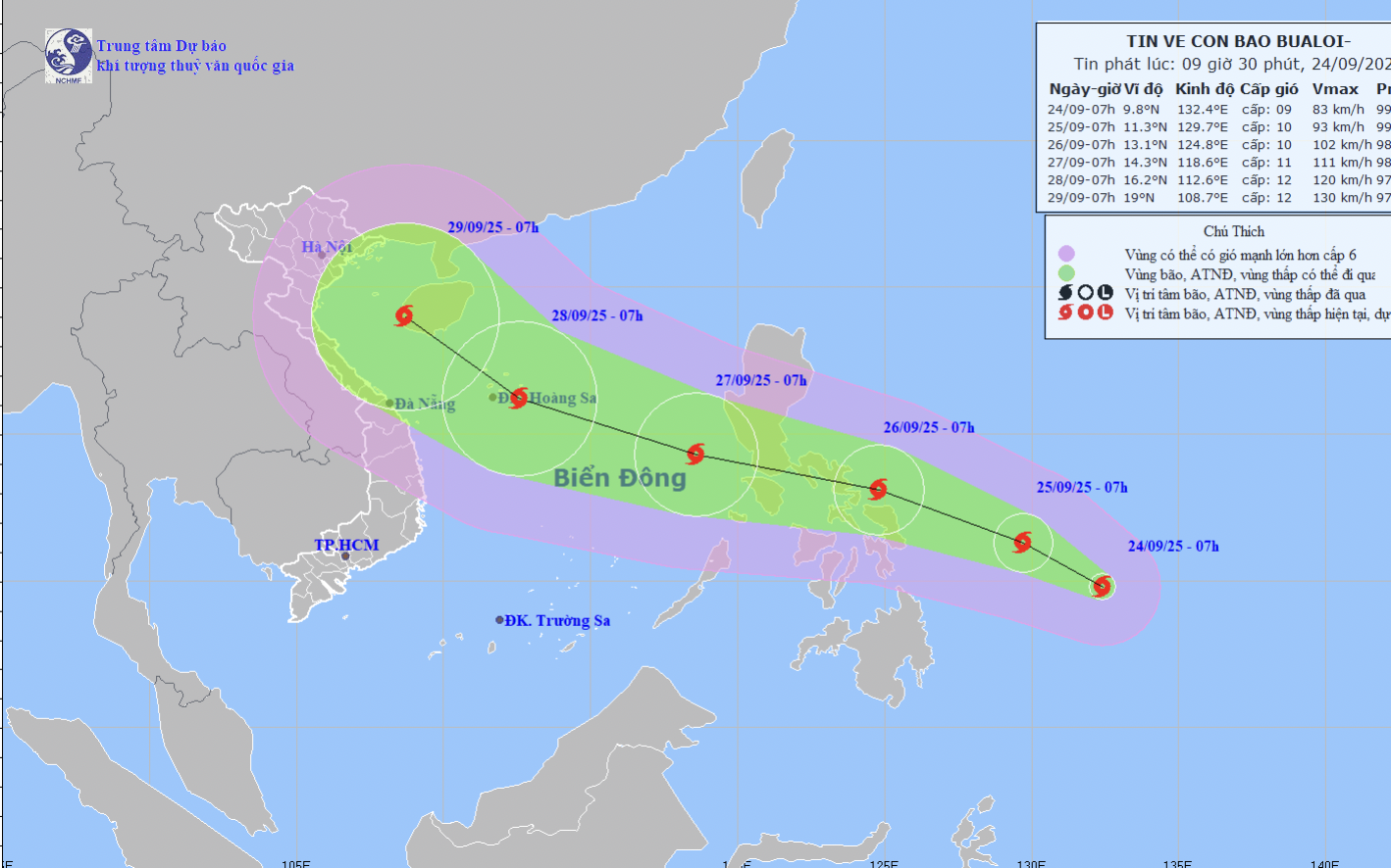 Công điện về việc chủ động ứng phó bão số 10 (bão Bualoi)